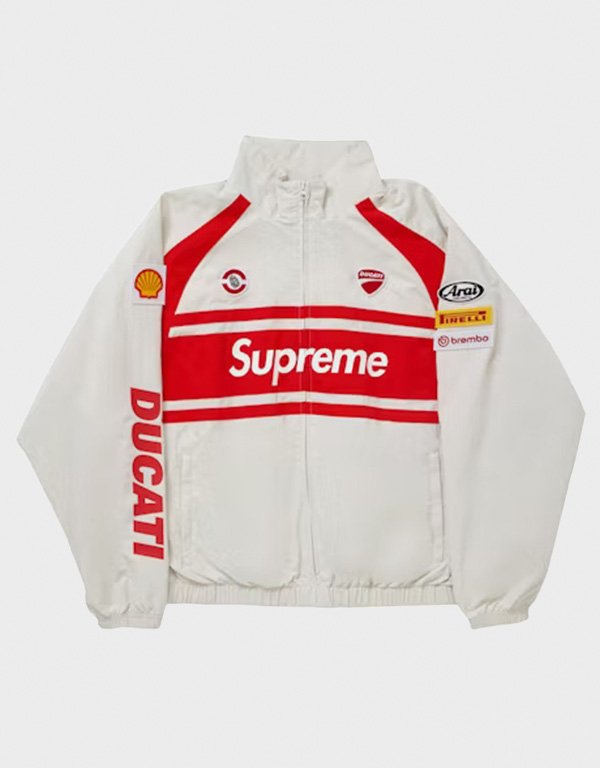 supreme white ducati track jacket supreme white ducati track jacket