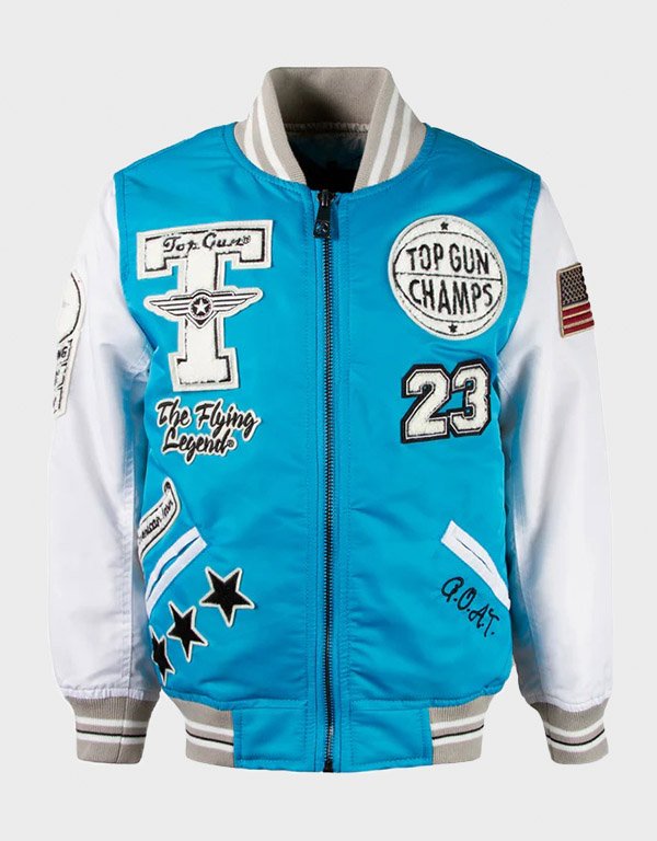 top gun flying legend light blue nylon jacket top gun flying legend light blue nylon jacket