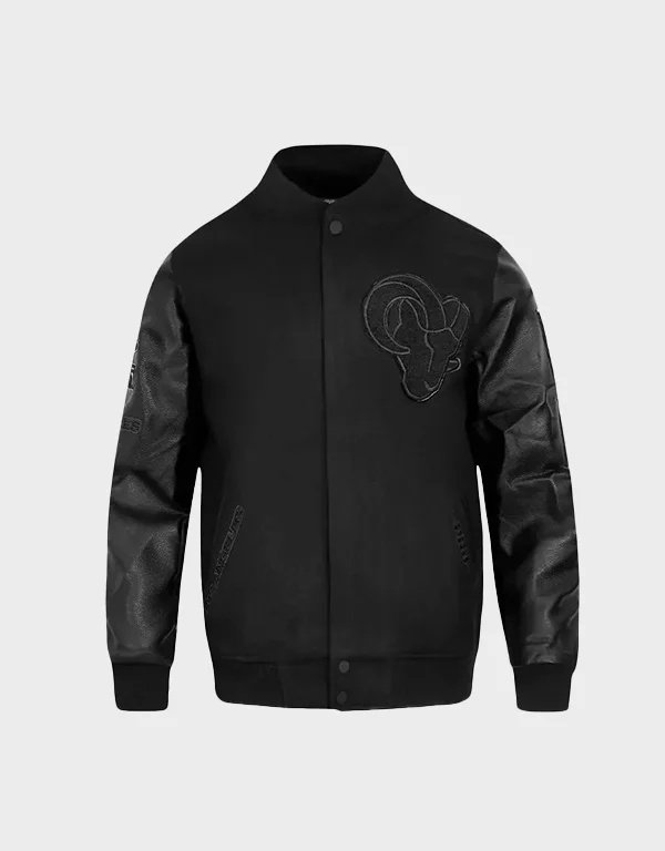 los angeles rams triple black varsity jacket los angeles rams triple black varsity jacket