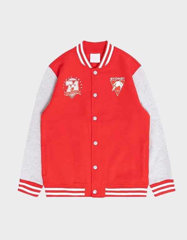 sydney swans varsity fleece jacket sydney swans varsity fleece jacket